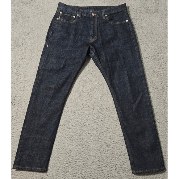 BYLT Basics Other - BYLT Jeans Mens 34x30 Blue Selvedge Denim Straight Leg Carpenter Workwear Pants
